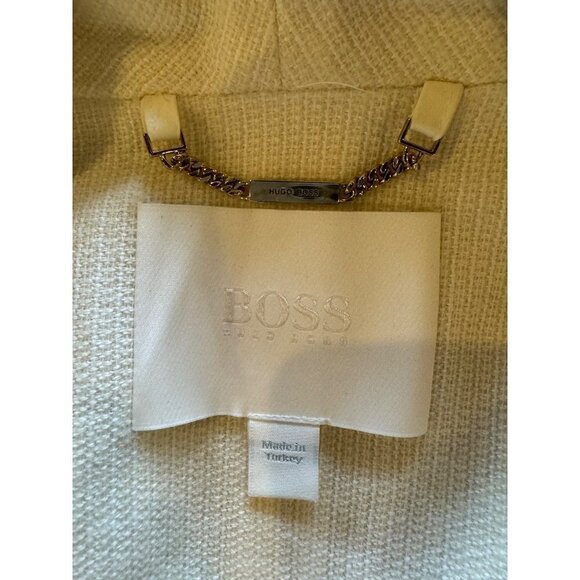 Hugo Boss Ivory Wool Blend Knit Waterfall Collar Long Line Belted Kalimi Vest 6 - Picture 9 of 12